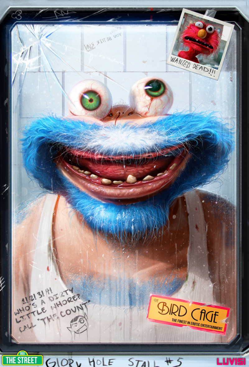 Illustration for article titled Your Favorite Cartoons and Puppets, Redrawn as Horrifying Nightmares